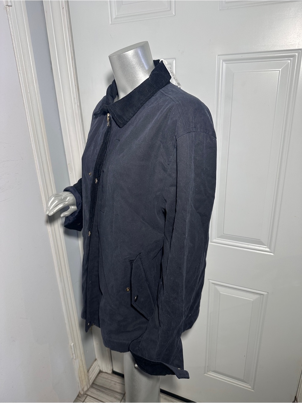 Marine Layer Navy Blue Field Jacket with Corduroy Trim - Picture 8 of 15